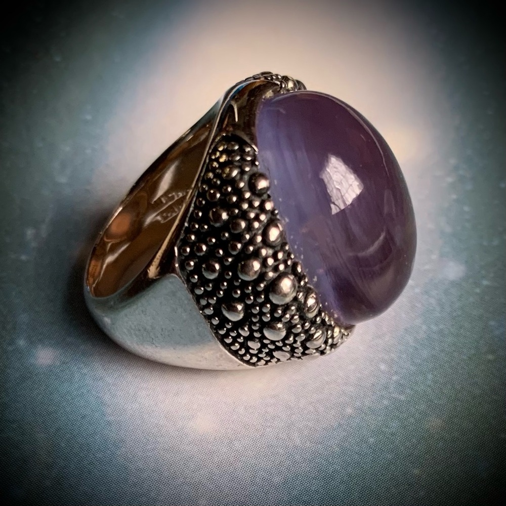 Glowing Amethyst Orb Sterling Silver ring - Picture 11 of 14